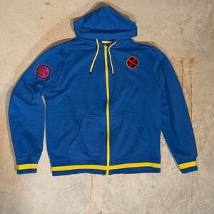 Marvel Blue and Yellow Bomber Jacket